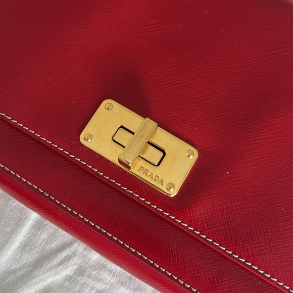 Prada Saffiano Leather Two Way Flap Bag - Picture 6 of 10